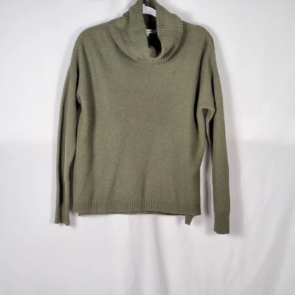 NWOT Madewell Ribbed Turtleneck Sweater in Green - Medium